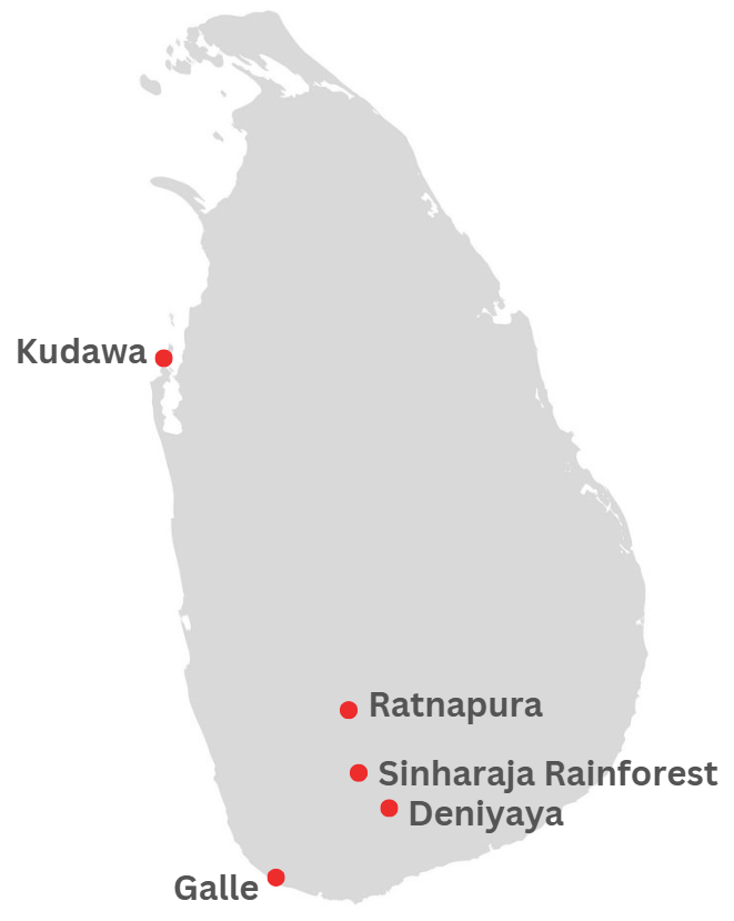 Sinharaja Rainforest Reserve Tour Map